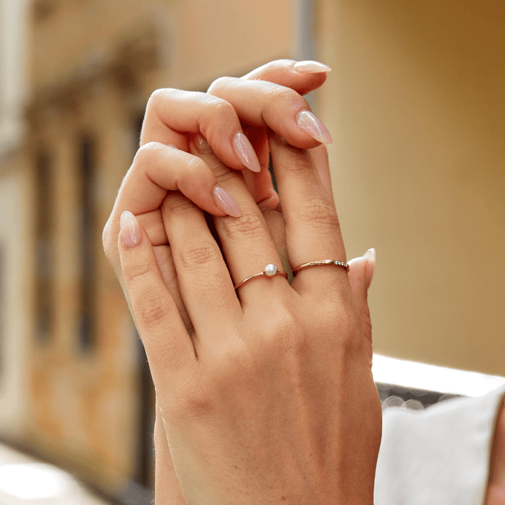 Anillo de Solitario Uma con Perla
