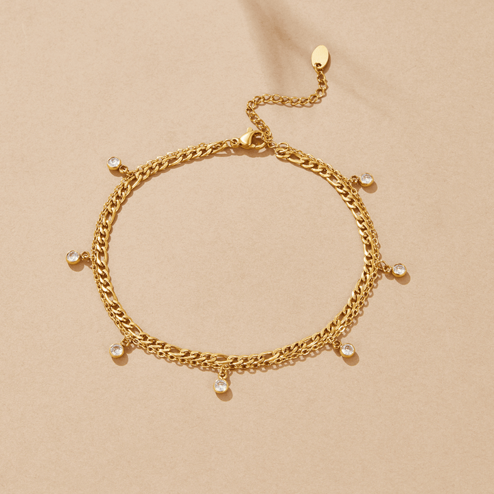 Tobillera de Oro y Cristal Vera