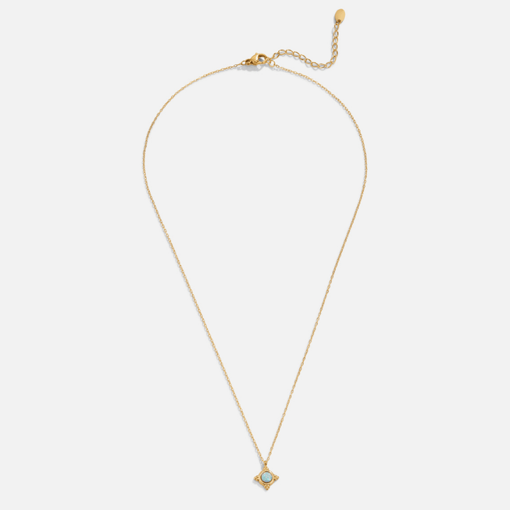 Collar Colgante de Ópalo Azul Vintage