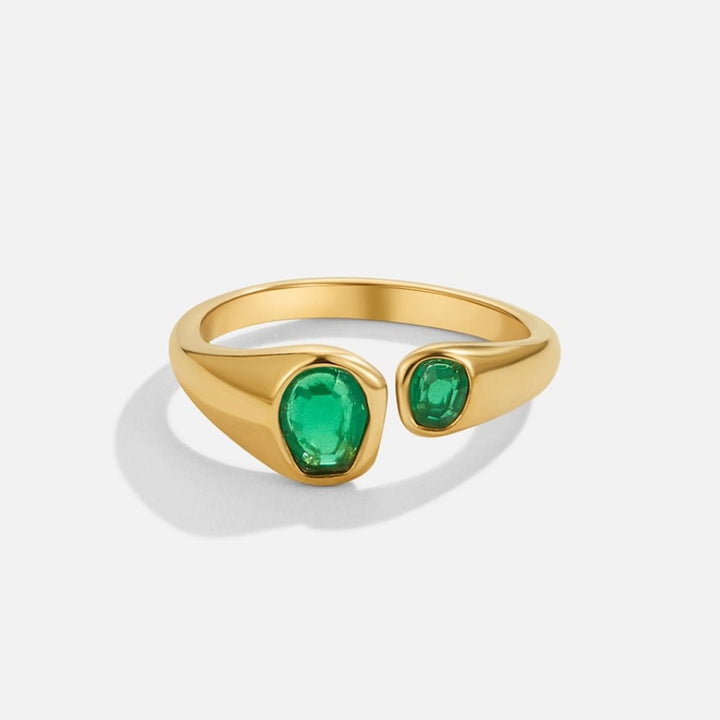 Anillo Envoltura de Esmeralda Verde Vintage