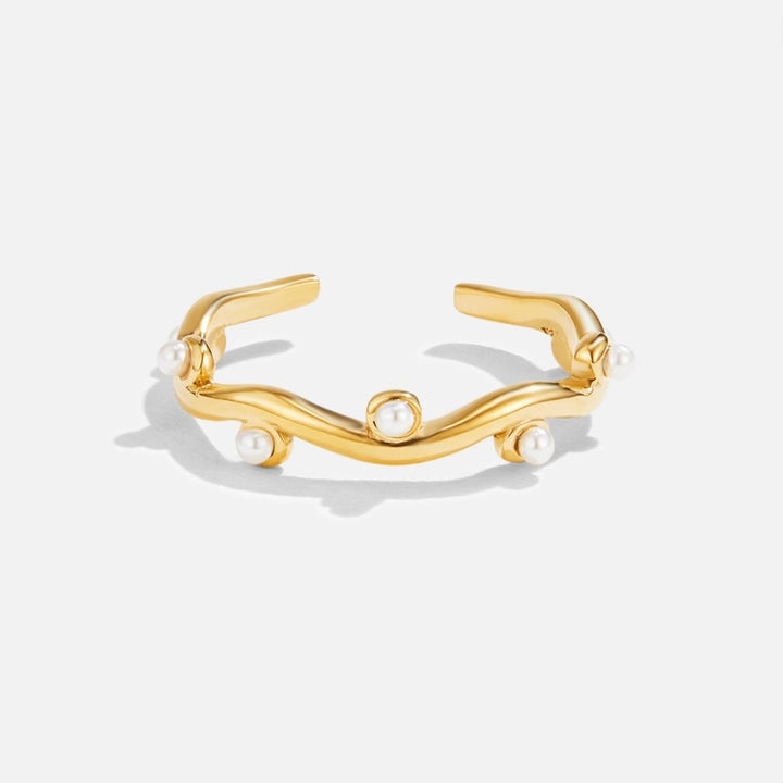 Anillo de Perla Wavey en Oro de 18K